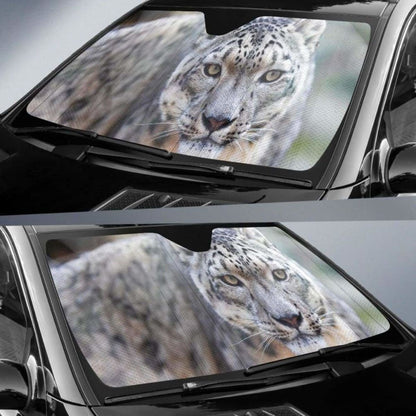 Snow Leopard Zoo StarringK Car Sun Shade