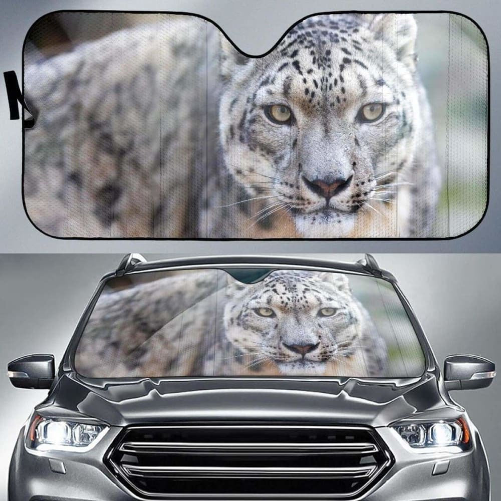 Snow Leopard Zoo StarringK Car Sun Shade