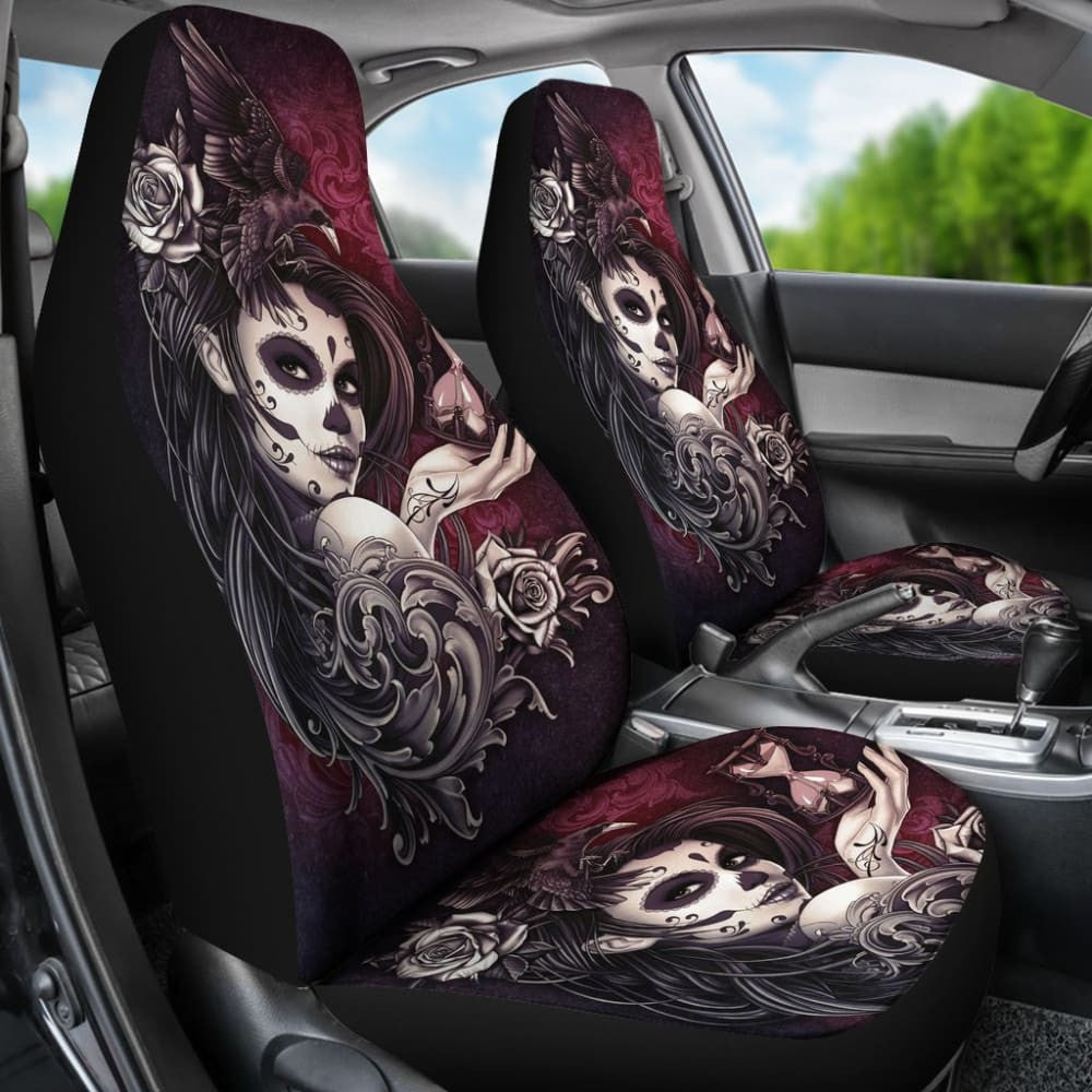 Pcs Sugar Skull Girl Seat Covers
