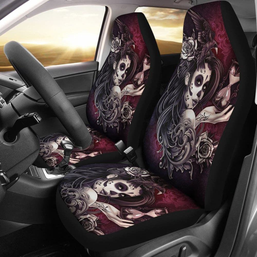 Pcs Sugar Skull Girl Seat Covers