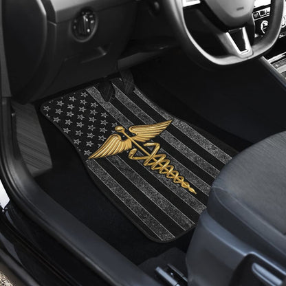 Patriot Nurse Thin Grey Line American Flag Car Floor Mats