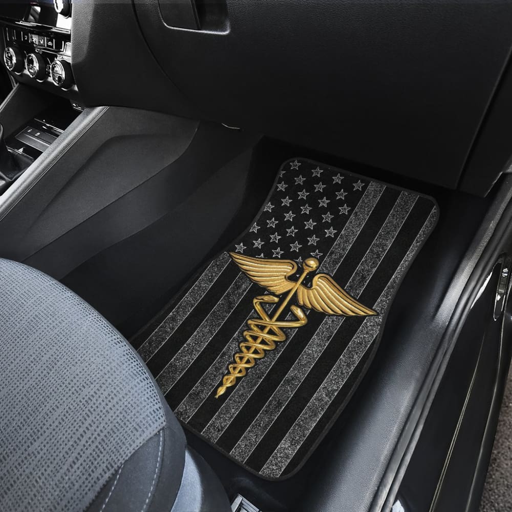 Patriot Nurse Thin Grey Line American Flag Car Floor Mats