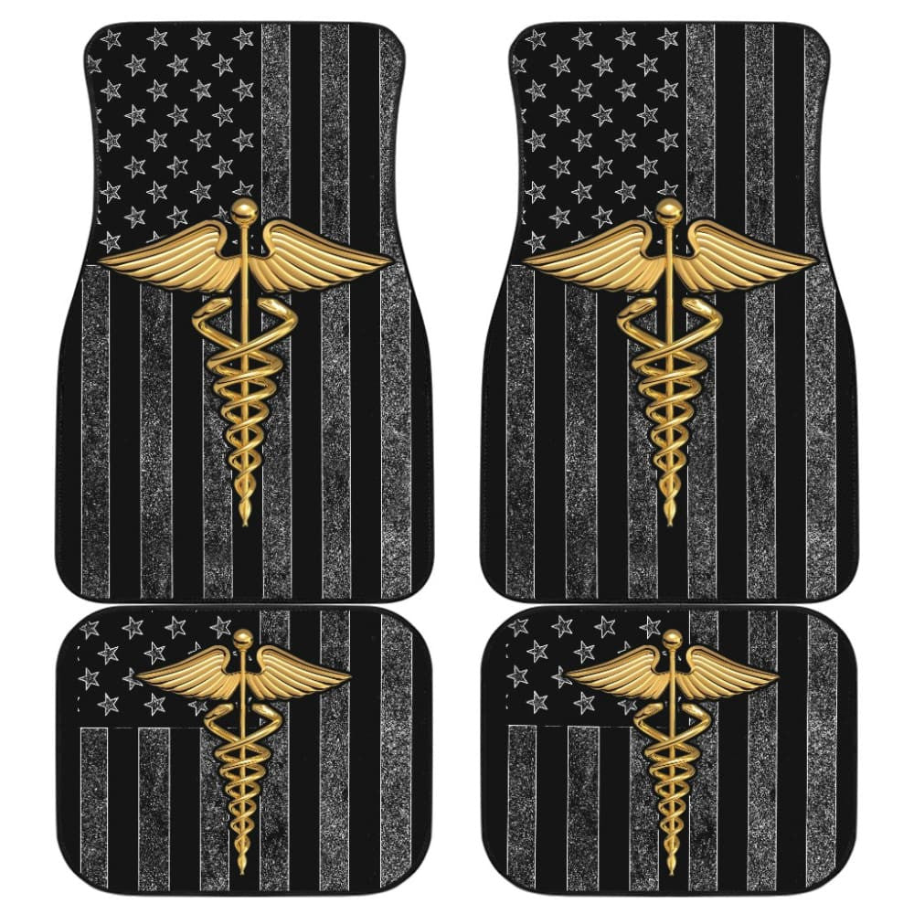 Patriot Nurse Thin Grey Line American Flag Car Floor Mats