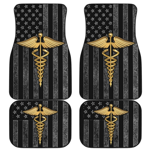 Patriot Nurse Thin Grey Line American Flag Car Floor Mats