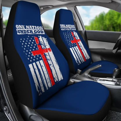 One Nation Under God Thin Line Blue Navy Car Seat Covers