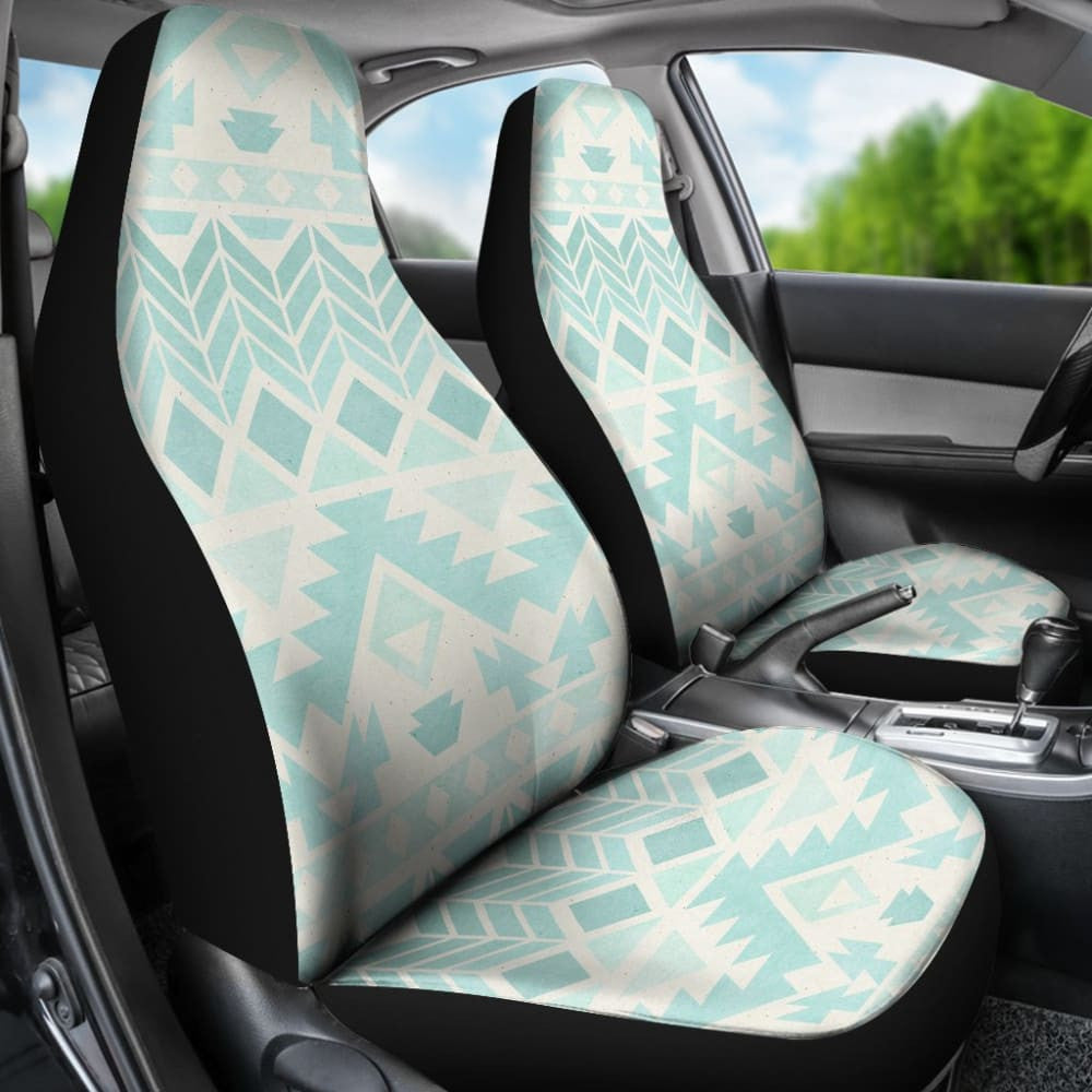 Blue & White Aztec Car Seat Covers