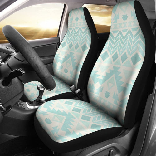 Blue & White Aztec Car Seat Covers