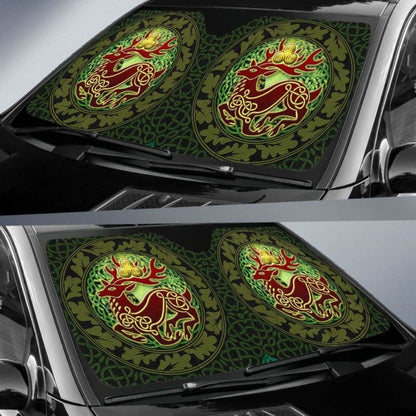 Celtic Deer With Tree Of Life Auto Sun Shades - The God Of The Forest