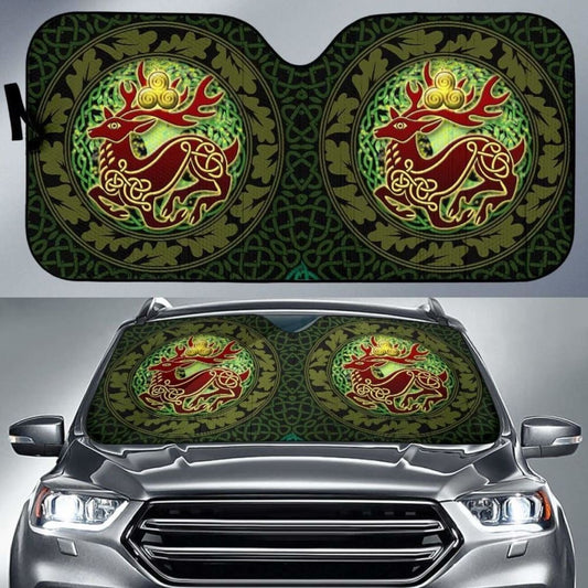 Celtic Deer With Tree Of Life Auto Sun Shades - The God Of The Forest