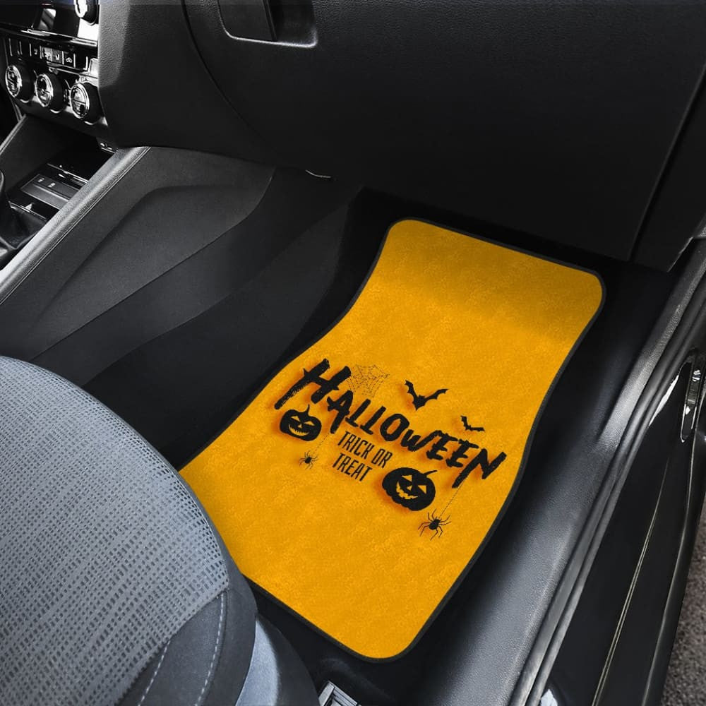 Black Orange Trick or Treat Halloween Car Floor Mats