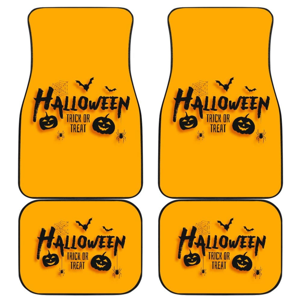 Black Orange Trick or Treat Halloween Car Floor Mats