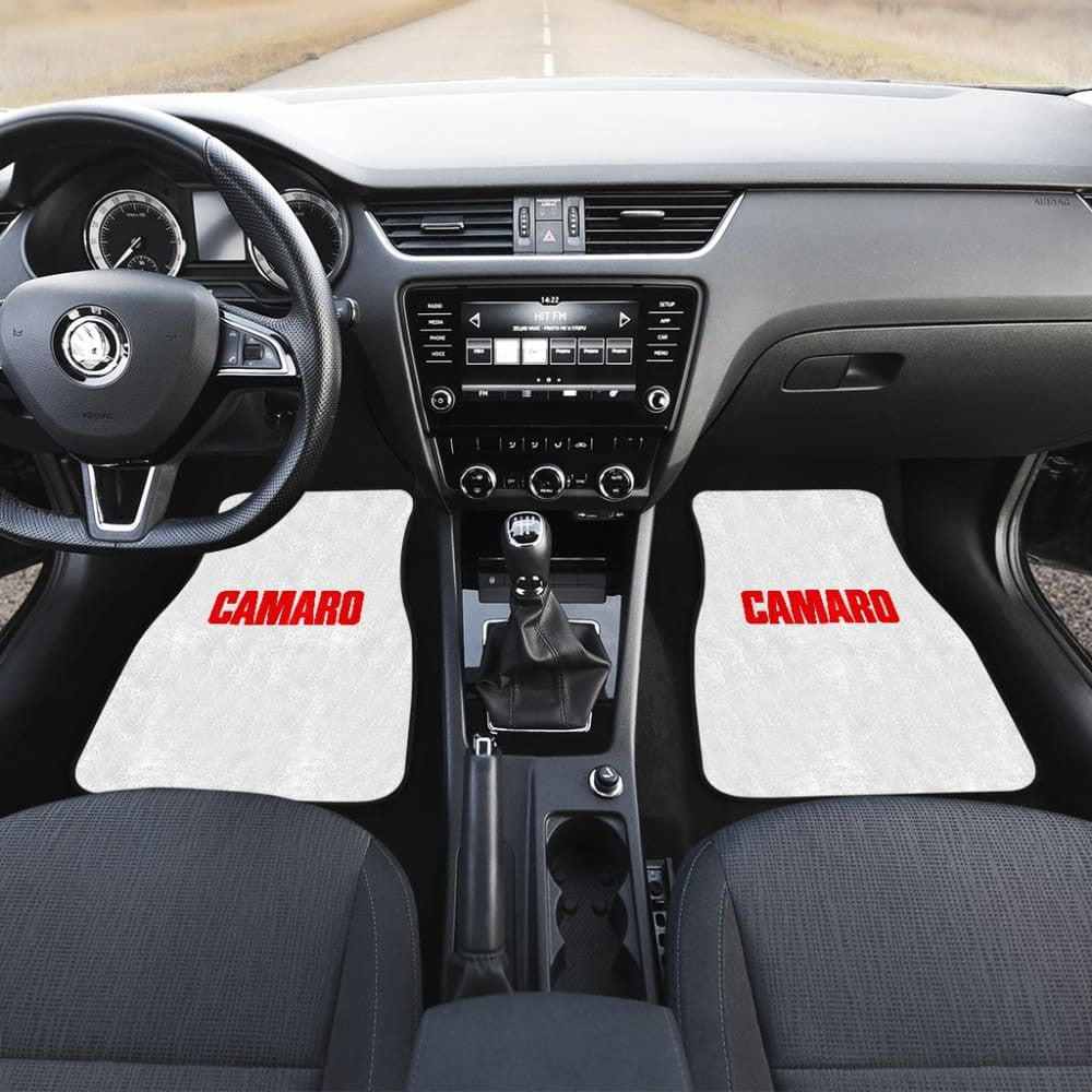 White Camaro Red Letter Car Floor Mats