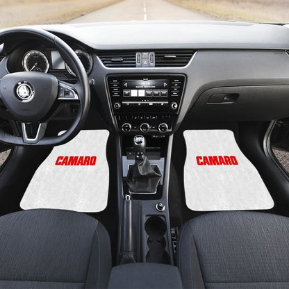 White Camaro Red Letter Car Floor Mats
