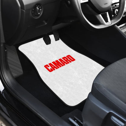 White Camaro Red Letter Car Floor Mats