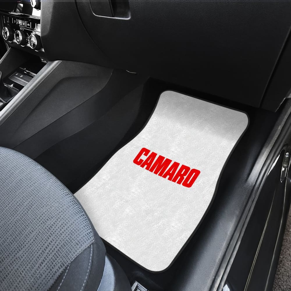 White Camaro Red Letter Car Floor Mats