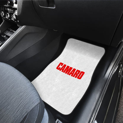 White Camaro Red Letter Car Floor Mats