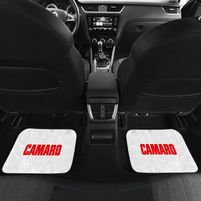 White Camaro Red Letter Car Floor Mats