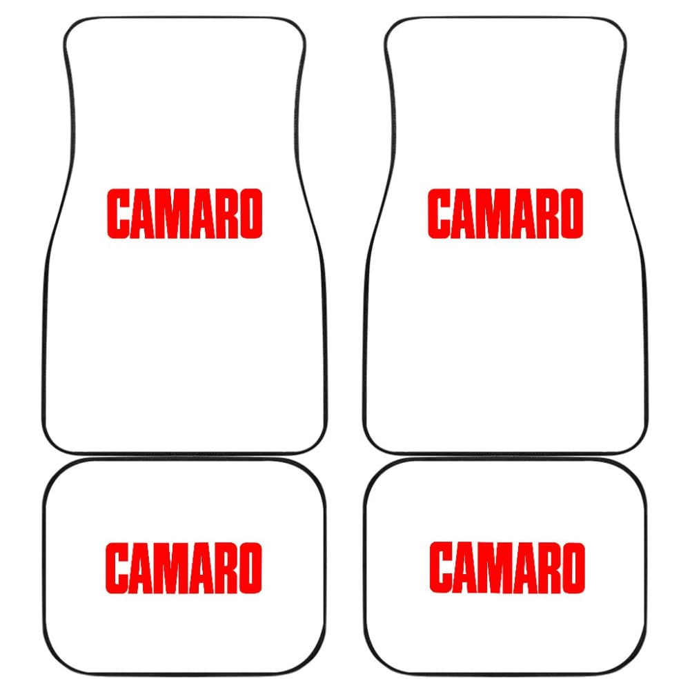 White Camaro Red Letter Car Floor Mats