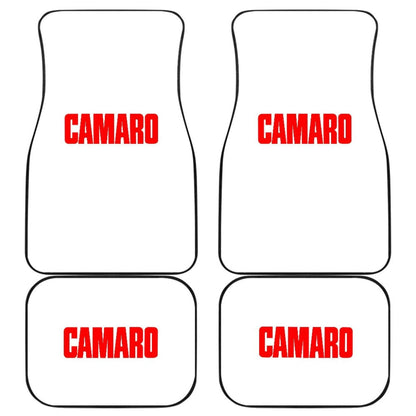 White Camaro Red Letter Car Floor Mats