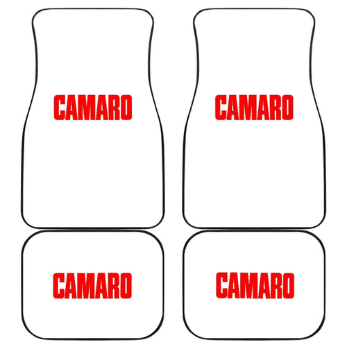 White Camaro Red Letter Car Floor Mats