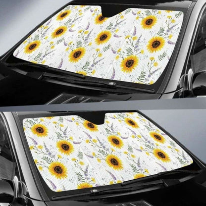 Beautiful Sunflowers Pattern Car Auto Sun Shades