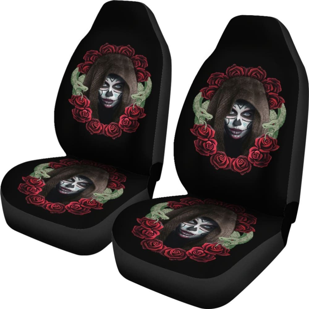 Sugar Skull Wreath Seat Covers