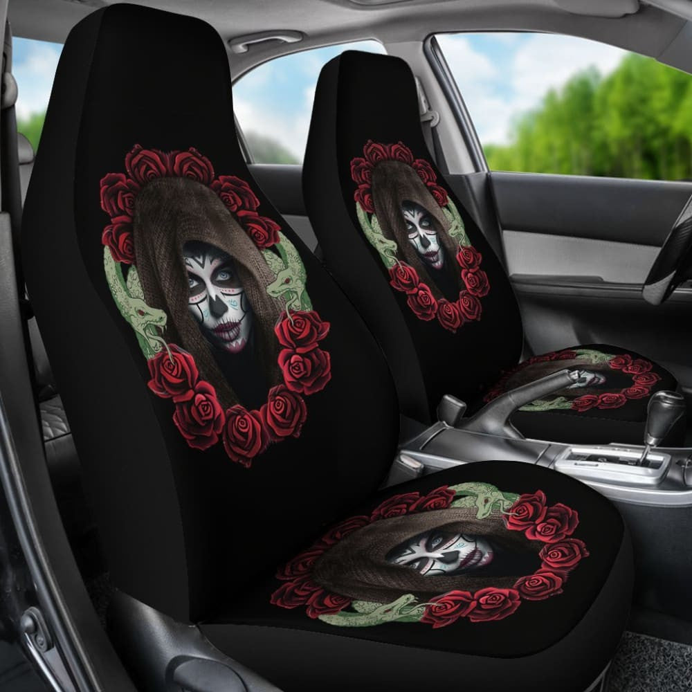 Sugar Skull Wreath Seat Covers
