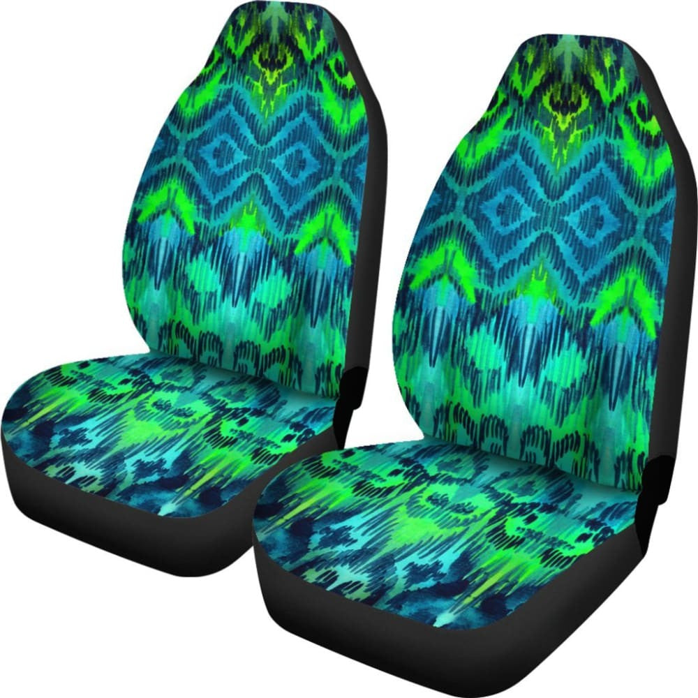Blue Car Seat Covers Abstract Aztec Design