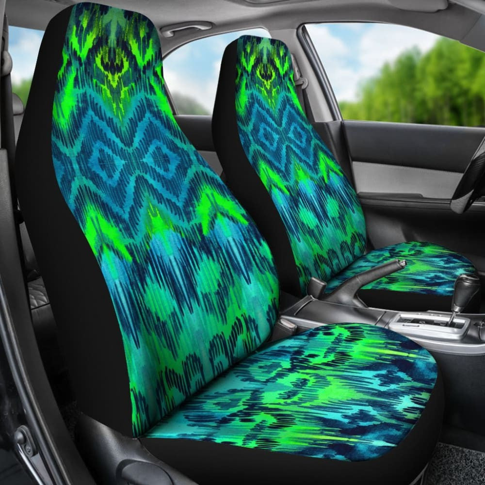 Blue Car Seat Covers Abstract Aztec Design