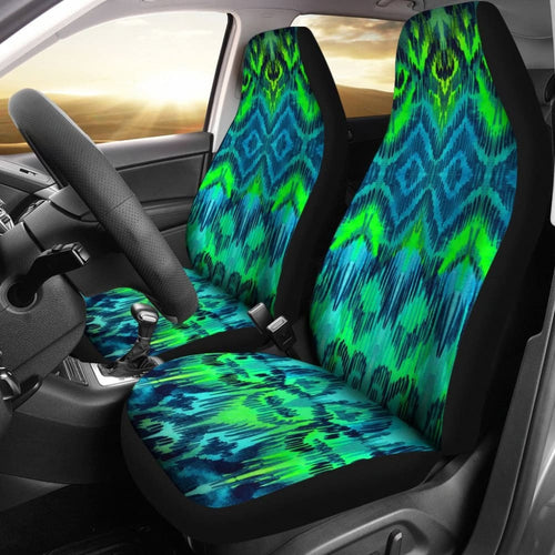 Blue Car Seat Covers Abstract Aztec Design