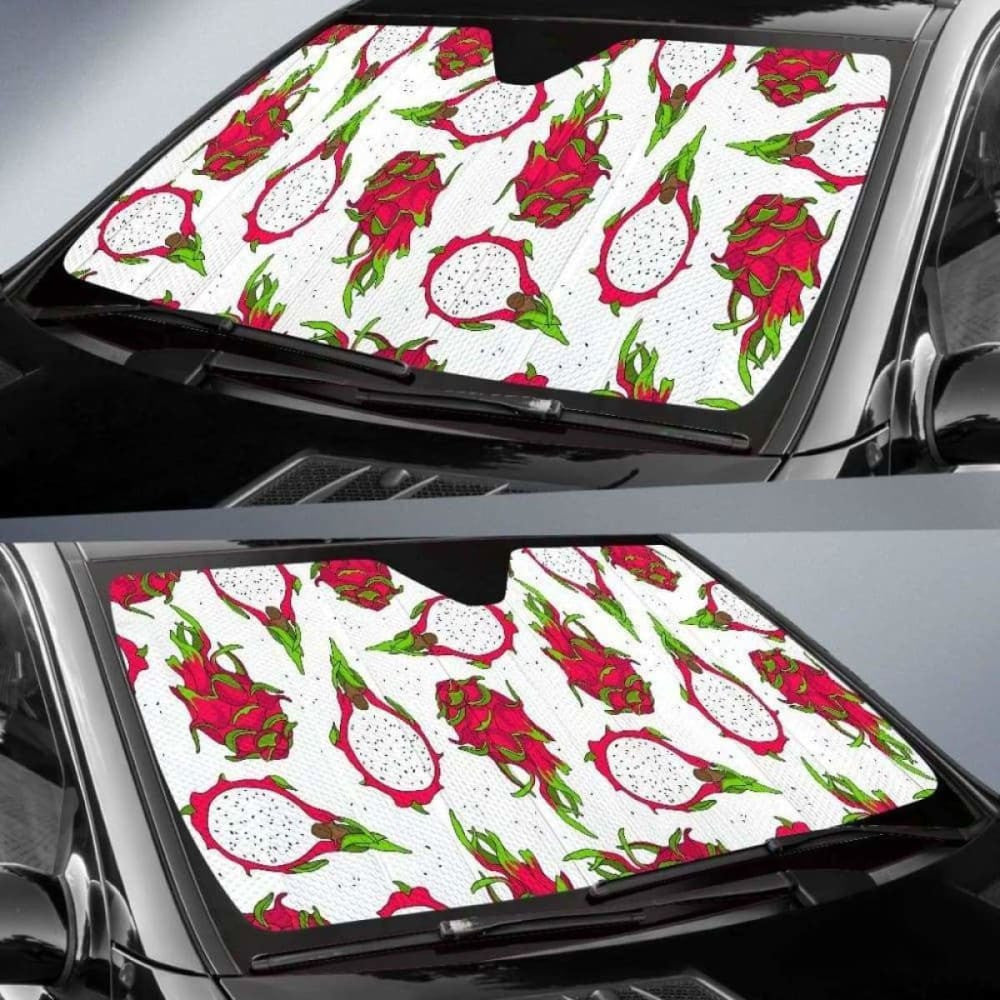 Dragon Fruits White Background Car Auto Sun Shades