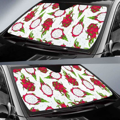 Dragon Fruits White Background Car Auto Sun Shades