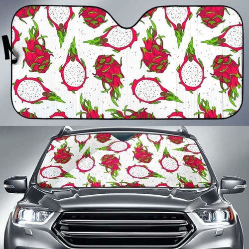 Dragon Fruits White Background Car Auto Sun Shades