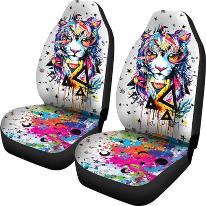 Tiger Watercolor Painting Car Seat Covers