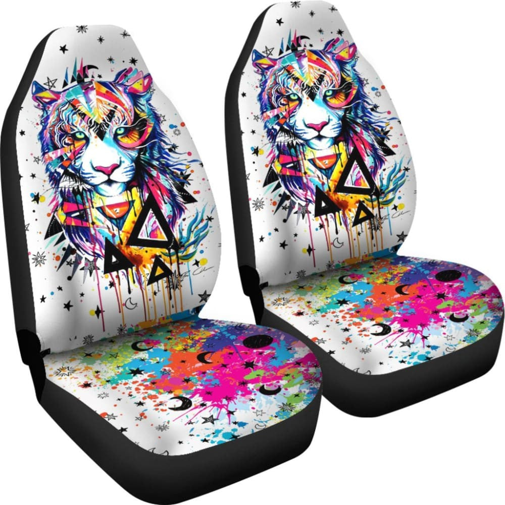 Tiger Watercolor Painting Car Seat Covers