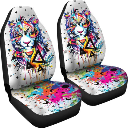 Tiger Watercolor Painting Car Seat Covers