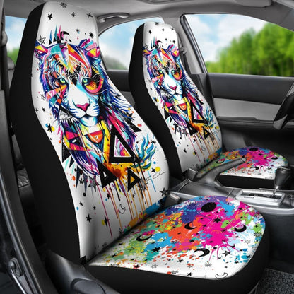 Tiger Watercolor Painting Car Seat Covers