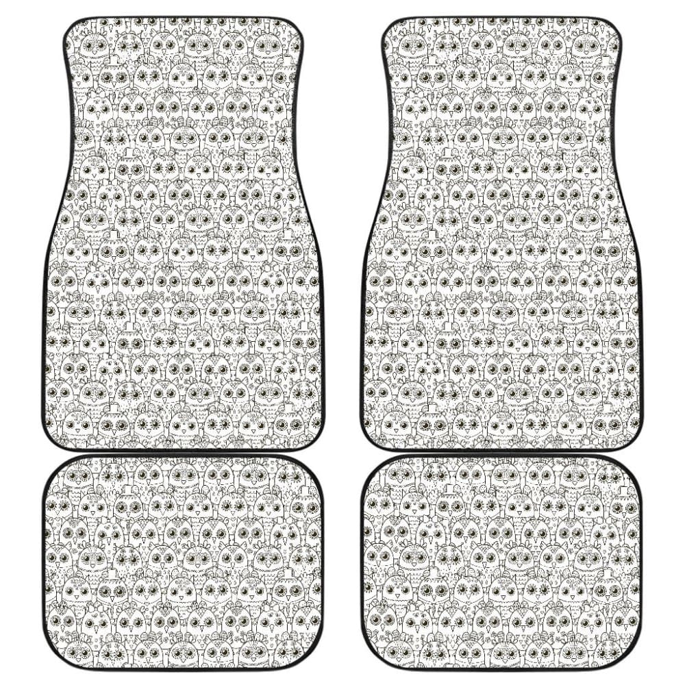 Pattern Owl Doodle Car Floor Mats Amazing Gift