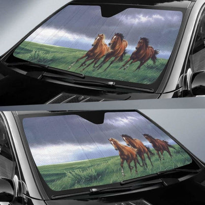 Car Sun Shade With Horse Print