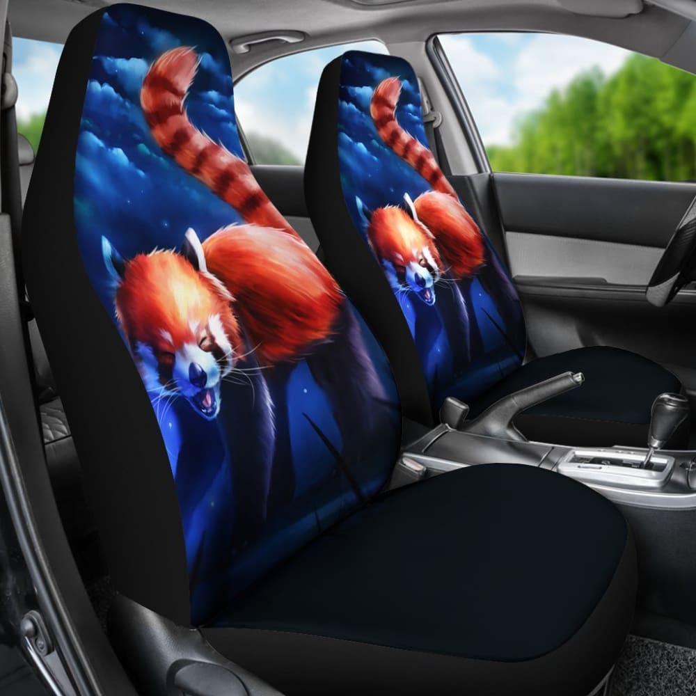 Red Raccoon Animal Car Seat Covers