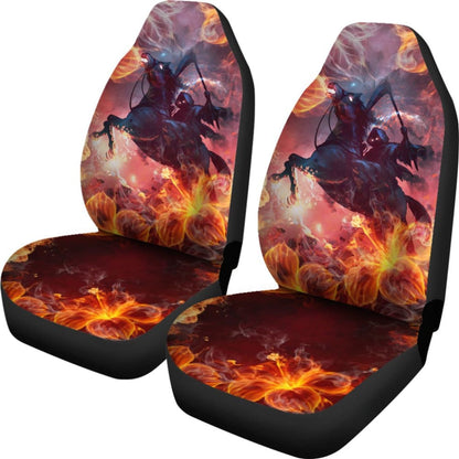 Flaming Fire Grim Reaper Death From Hell Car Seat Covers
