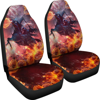 Flaming Fire Grim Reaper Death From Hell Car Seat Covers