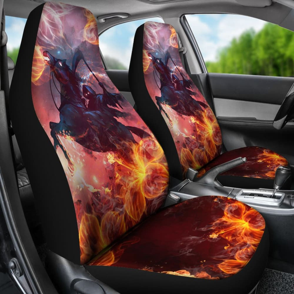 Flaming Fire Grim Reaper Death From Hell Car Seat Covers