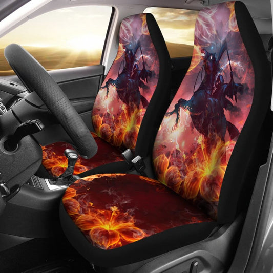 Flaming Fire Grim Reaper Death From Hell Car Seat Covers