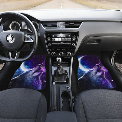 Amazing Galaxy Wolf And Moon Car Floor Mats