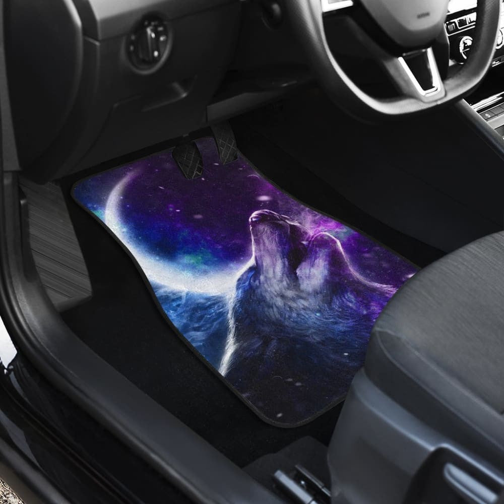 Amazing Galaxy Wolf And Moon Car Floor Mats
