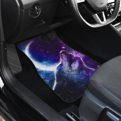Amazing Galaxy Wolf And Moon Car Floor Mats