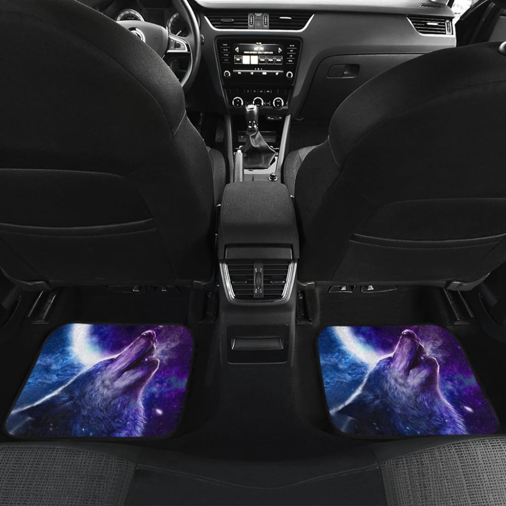 Amazing Galaxy Wolf And Moon Car Floor Mats