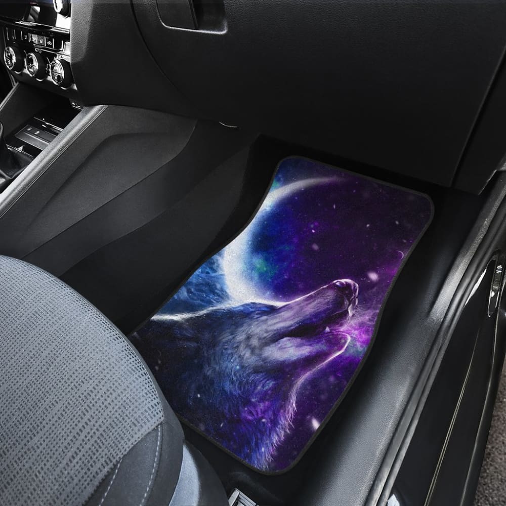 Amazing Galaxy Wolf And Moon Car Floor Mats