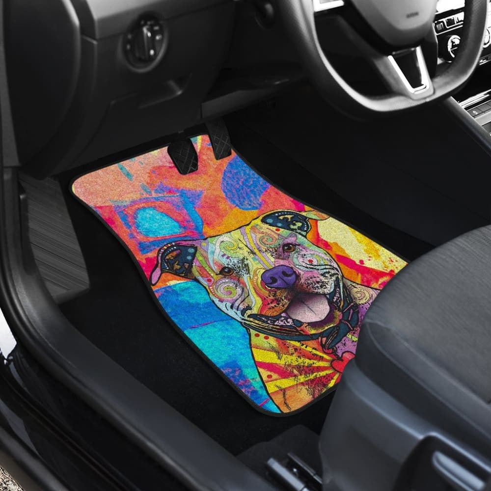 Colorful Pitbull Cute Pitbulls Dog Lover Car Floor Mats